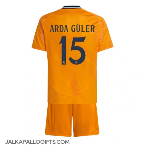 Real Madrid Arda Guler #15 Vieras Peliasu Lasten 2024-25 Lyhythihainen (+ Lyhyet housut)